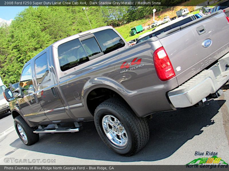 Dark Shadow Grey Metallic / Medium Stone 2008 Ford F250 Super Duty Lariat Crew Cab 4x4