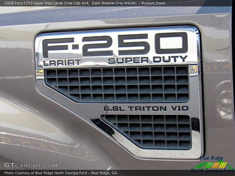 Dark Shadow Grey Metallic / Medium Stone 2008 Ford F250 Super Duty Lariat Crew Cab 4x4