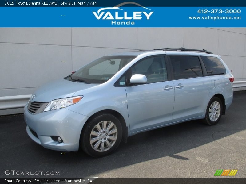 Sky Blue Pearl / Ash 2015 Toyota Sienna XLE AWD