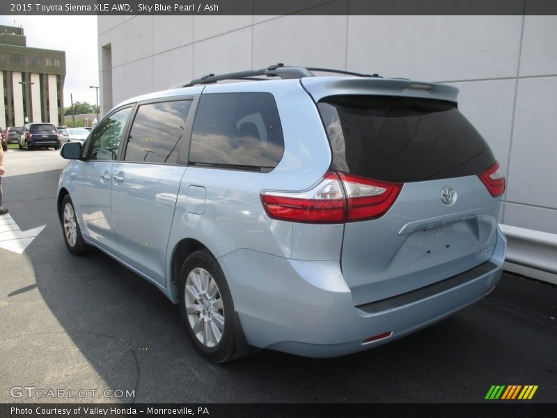 Sky Blue Pearl / Ash 2015 Toyota Sienna XLE AWD