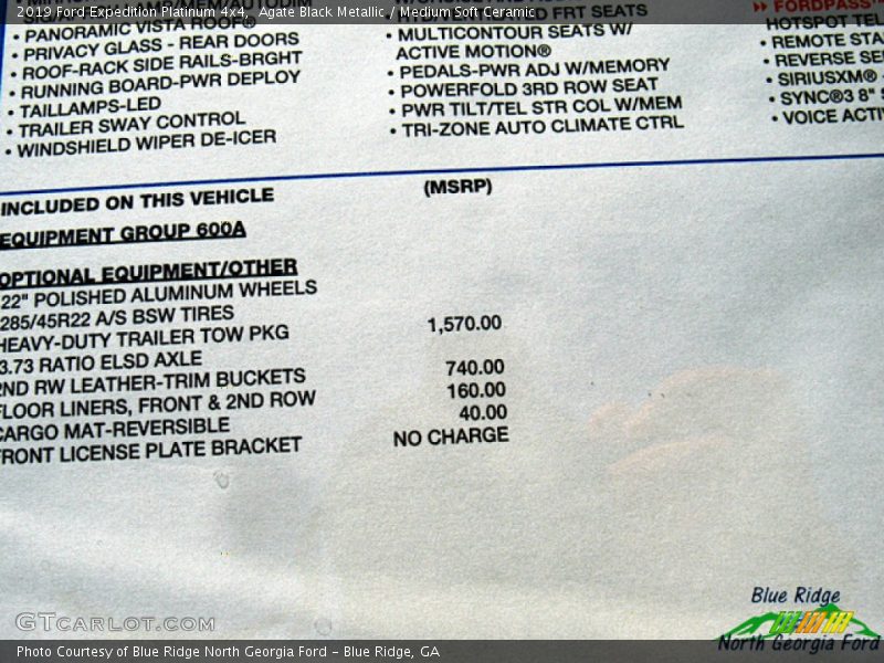 Agate Black Metallic / Medium Soft Ceramic 2019 Ford Expedition Platinum 4x4