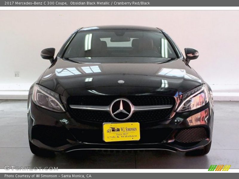 Obsidian Black Metallic / Cranberry Red/Black 2017 Mercedes-Benz C 300 Coupe