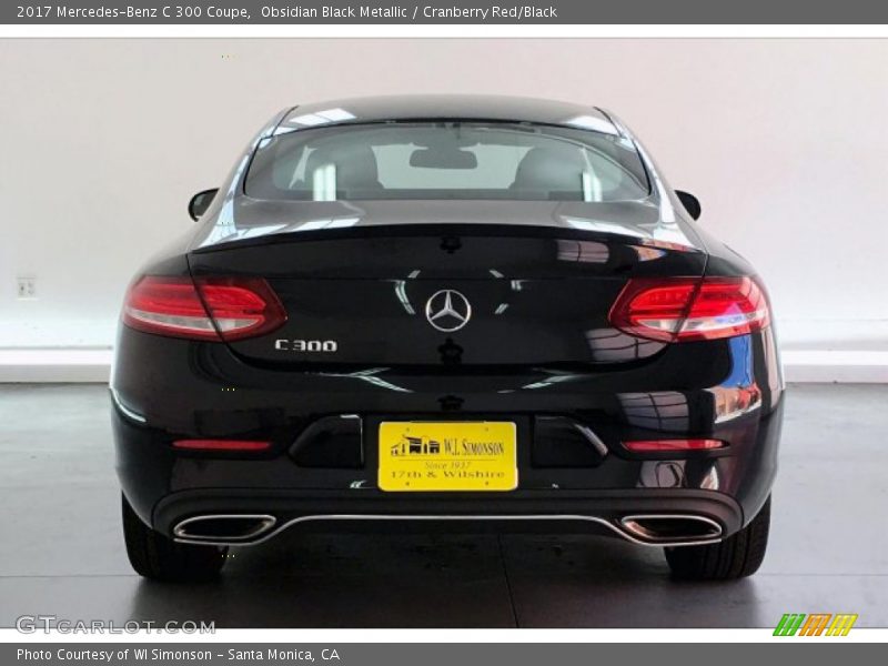Obsidian Black Metallic / Cranberry Red/Black 2017 Mercedes-Benz C 300 Coupe
