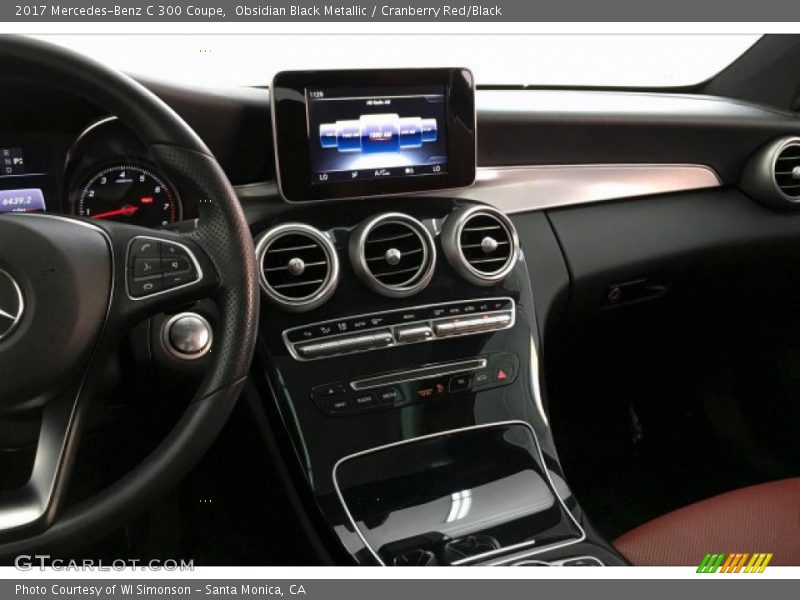 Obsidian Black Metallic / Cranberry Red/Black 2017 Mercedes-Benz C 300 Coupe