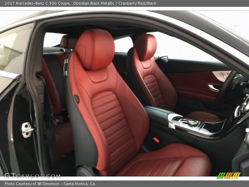 Obsidian Black Metallic / Cranberry Red/Black 2017 Mercedes-Benz C 300 Coupe