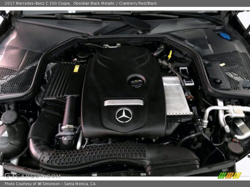 Obsidian Black Metallic / Cranberry Red/Black 2017 Mercedes-Benz C 300 Coupe