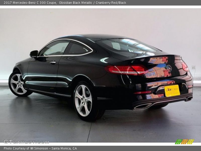 Obsidian Black Metallic / Cranberry Red/Black 2017 Mercedes-Benz C 300 Coupe