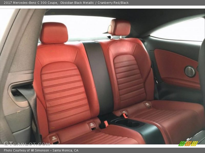 Obsidian Black Metallic / Cranberry Red/Black 2017 Mercedes-Benz C 300 Coupe