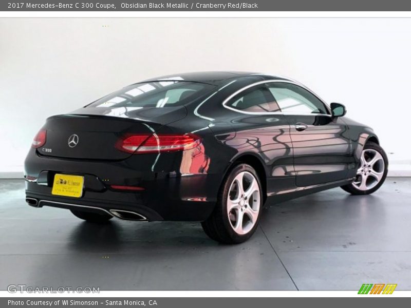 Obsidian Black Metallic / Cranberry Red/Black 2017 Mercedes-Benz C 300 Coupe
