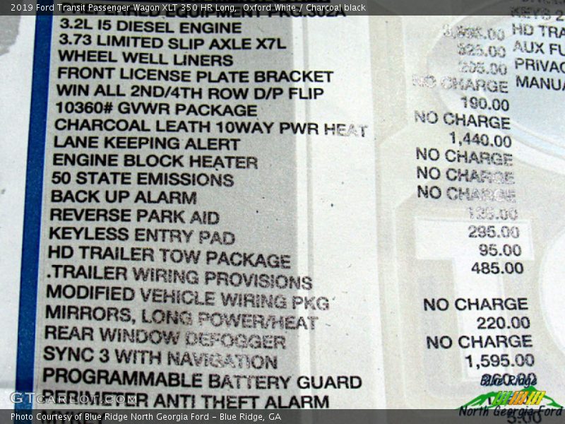 Oxford White / Charcoal black 2019 Ford Transit Passenger Wagon XLT 350 HR Long