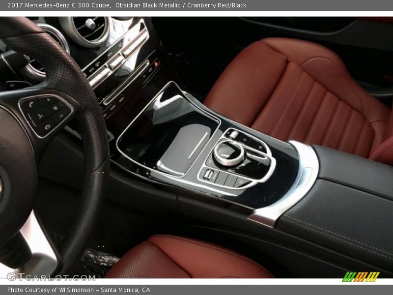 Obsidian Black Metallic / Cranberry Red/Black 2017 Mercedes-Benz C 300 Coupe