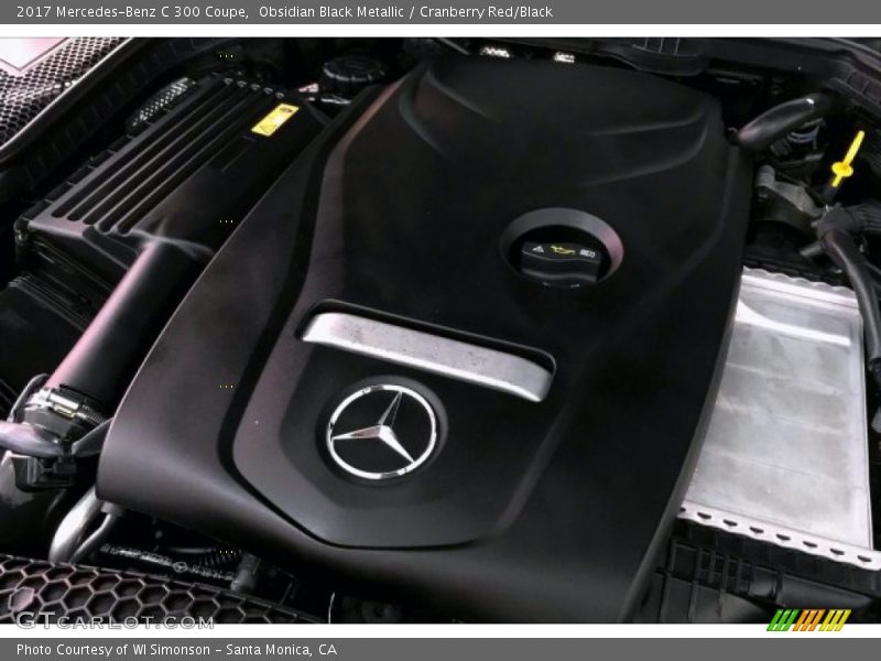 Obsidian Black Metallic / Cranberry Red/Black 2017 Mercedes-Benz C 300 Coupe