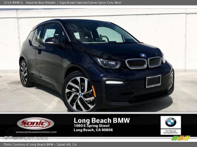 Imperial Blue Metallic / Giga Brown Natural/Carum Spice Grey Wool 2019 BMW i3