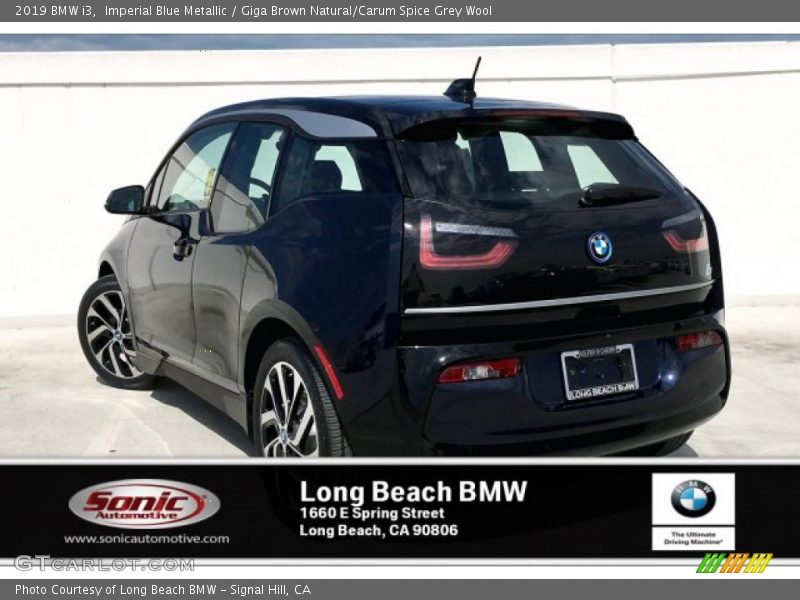 Imperial Blue Metallic / Giga Brown Natural/Carum Spice Grey Wool 2019 BMW i3