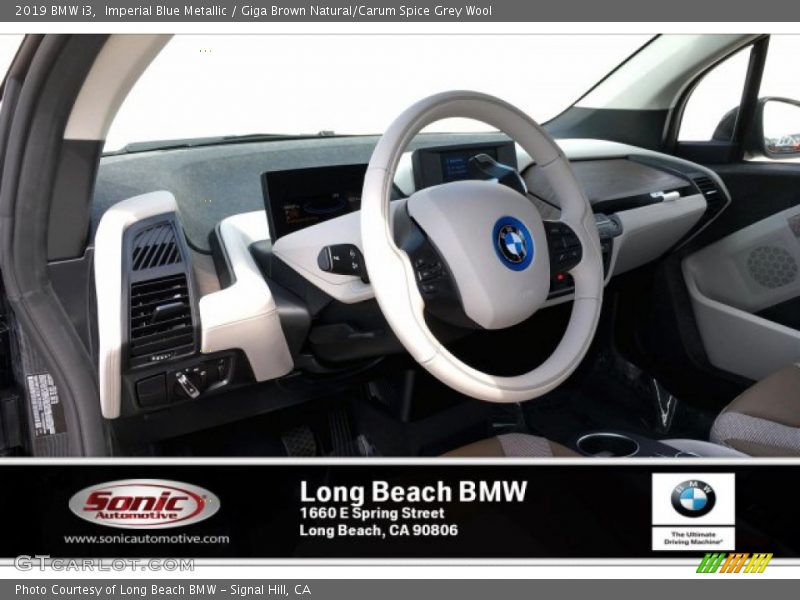 Imperial Blue Metallic / Giga Brown Natural/Carum Spice Grey Wool 2019 BMW i3