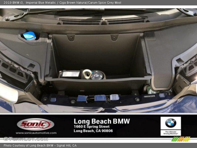 Imperial Blue Metallic / Giga Brown Natural/Carum Spice Grey Wool 2019 BMW i3