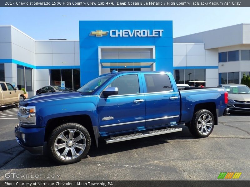 Deep Ocean Blue Metallic / High Country Jet Black/Medium Ash Gray 2017 Chevrolet Silverado 1500 High Country Crew Cab 4x4