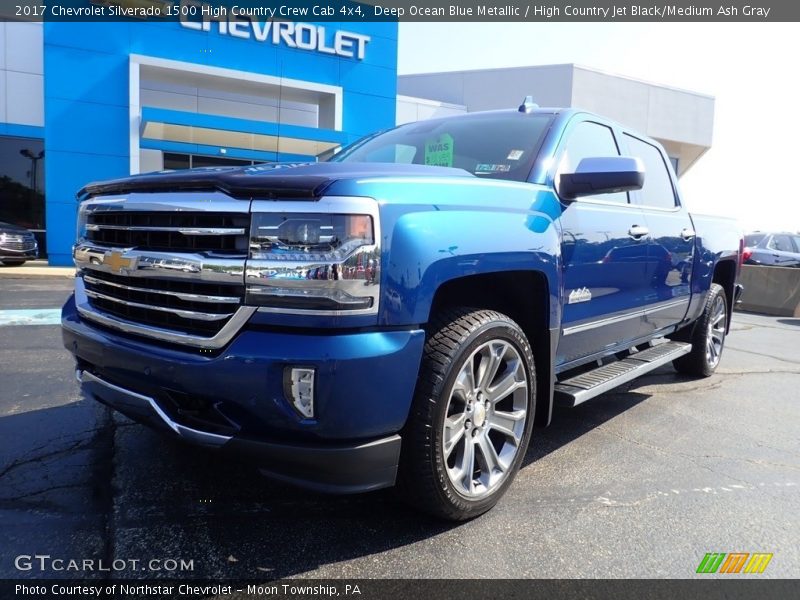 Deep Ocean Blue Metallic / High Country Jet Black/Medium Ash Gray 2017 Chevrolet Silverado 1500 High Country Crew Cab 4x4