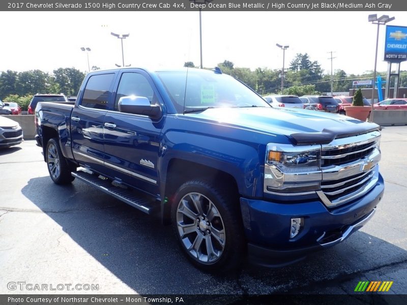 Deep Ocean Blue Metallic / High Country Jet Black/Medium Ash Gray 2017 Chevrolet Silverado 1500 High Country Crew Cab 4x4