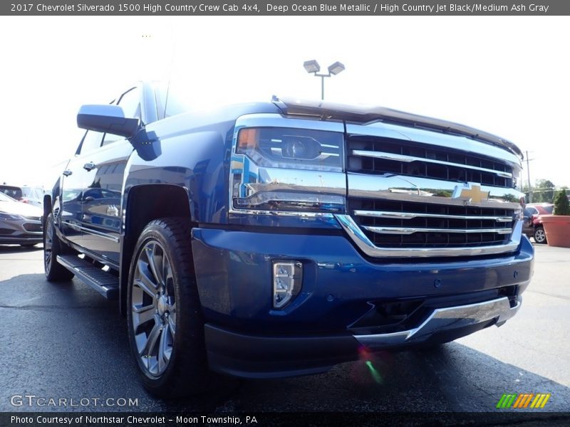 Deep Ocean Blue Metallic / High Country Jet Black/Medium Ash Gray 2017 Chevrolet Silverado 1500 High Country Crew Cab 4x4