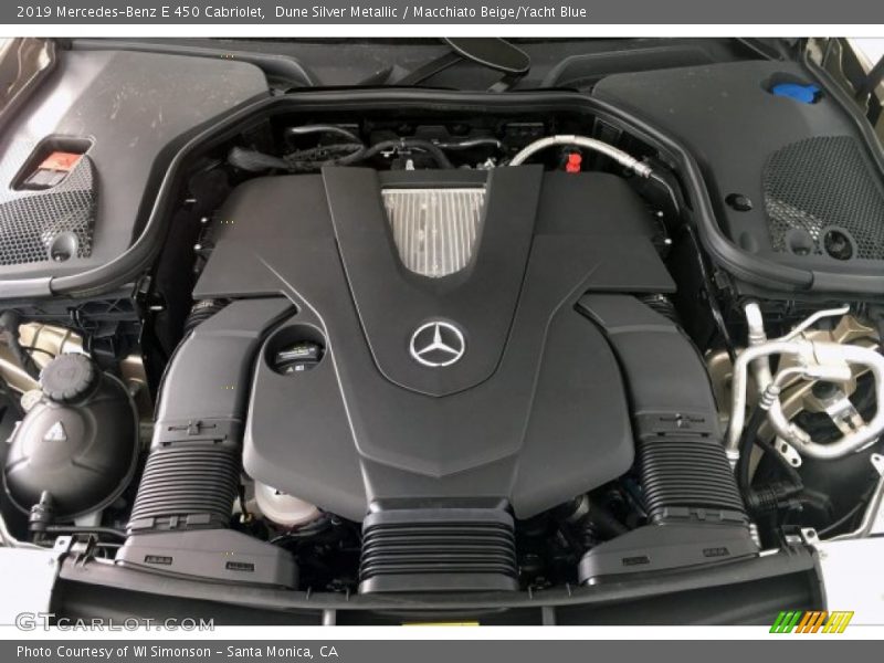 Dune Silver Metallic / Macchiato Beige/Yacht Blue 2019 Mercedes-Benz E 450 Cabriolet