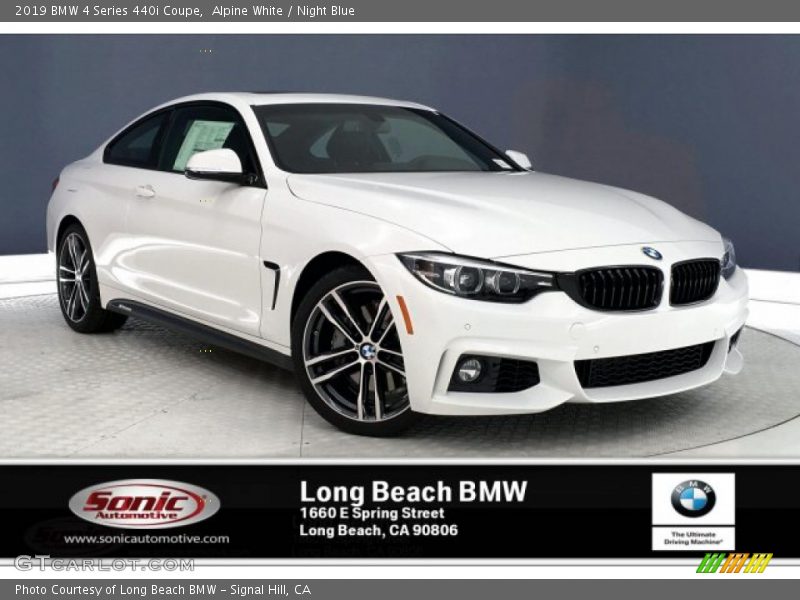 Alpine White / Night Blue 2019 BMW 4 Series 440i Coupe