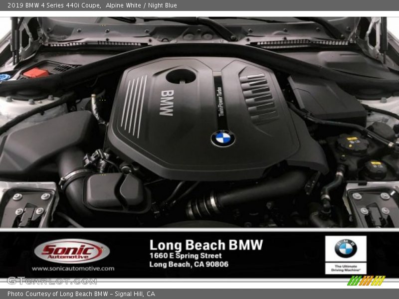 Alpine White / Night Blue 2019 BMW 4 Series 440i Coupe