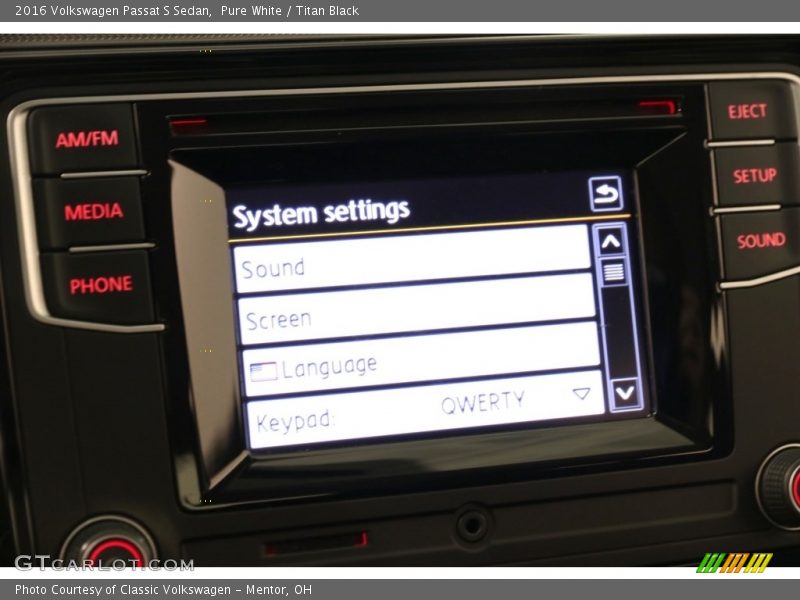 Pure White / Titan Black 2016 Volkswagen Passat S Sedan