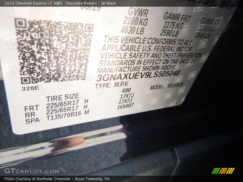 Chocolate Metallic / Jet Black 2020 Chevrolet Equinox LT AWD