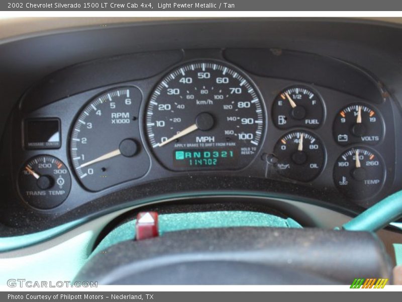Light Pewter Metallic / Tan 2002 Chevrolet Silverado 1500 LT Crew Cab 4x4