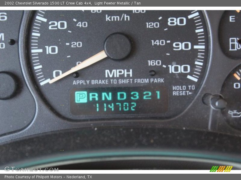 Light Pewter Metallic / Tan 2002 Chevrolet Silverado 1500 LT Crew Cab 4x4