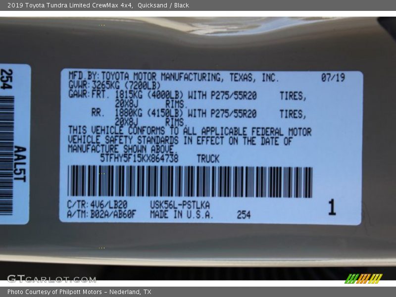 Quicksand / Black 2019 Toyota Tundra Limited CrewMax 4x4