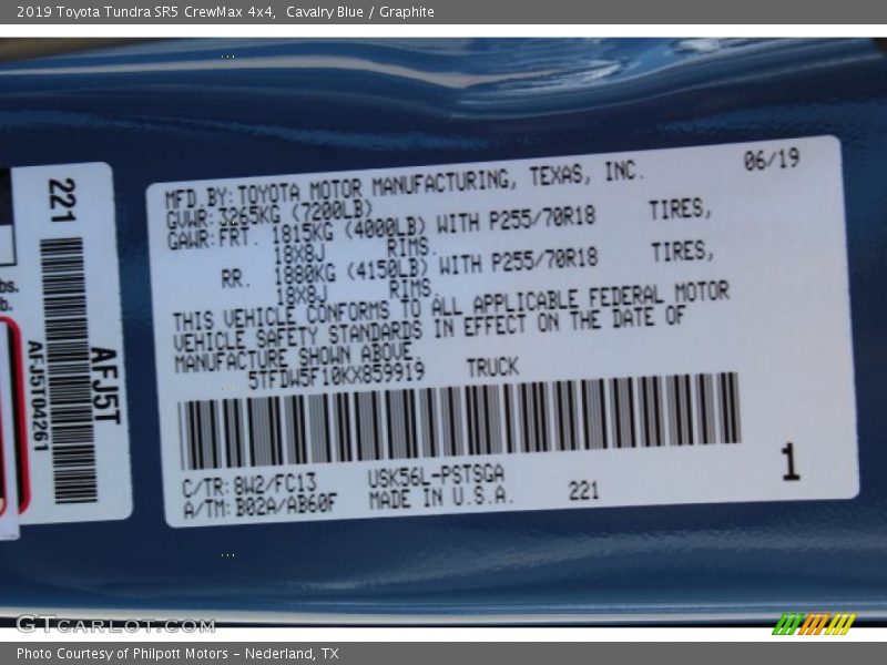 Cavalry Blue / Graphite 2019 Toyota Tundra SR5 CrewMax 4x4