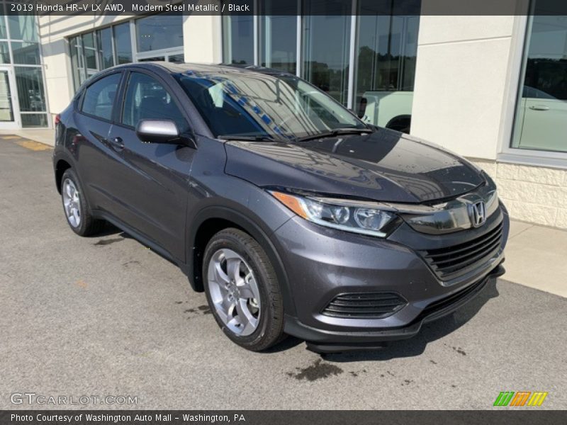 Modern Steel Metallic / Black 2019 Honda HR-V LX AWD