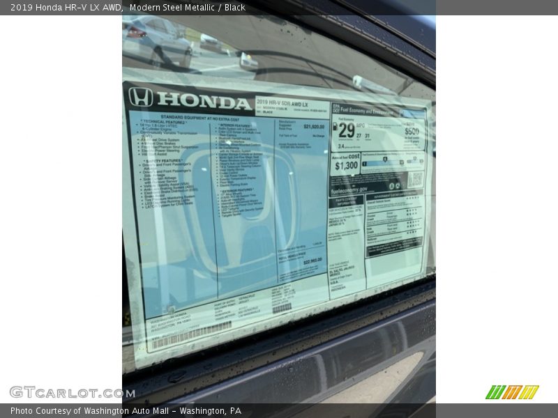 Modern Steel Metallic / Black 2019 Honda HR-V LX AWD