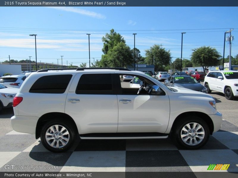Blizzard White Pearl / Sand Beige 2016 Toyota Sequoia Platinum 4x4