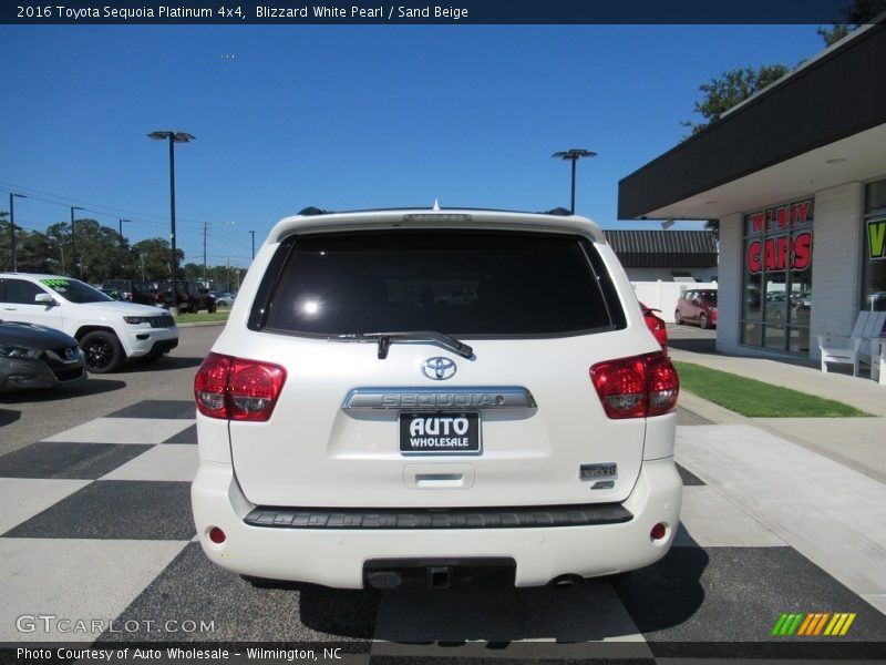 Blizzard White Pearl / Sand Beige 2016 Toyota Sequoia Platinum 4x4