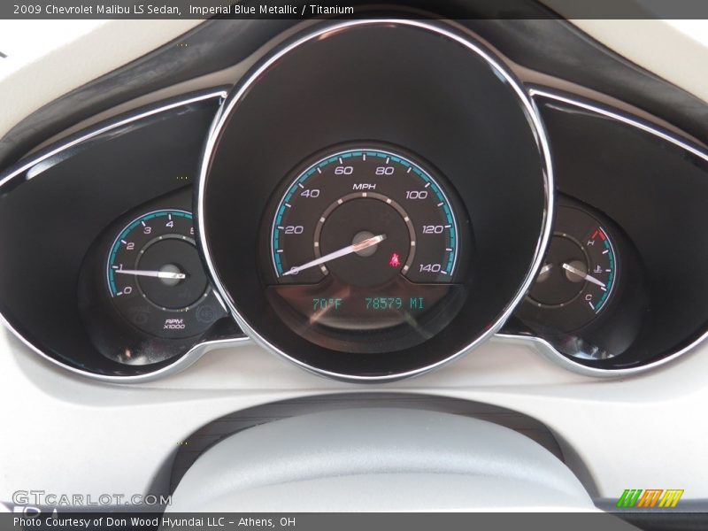 Imperial Blue Metallic / Titanium 2009 Chevrolet Malibu LS Sedan