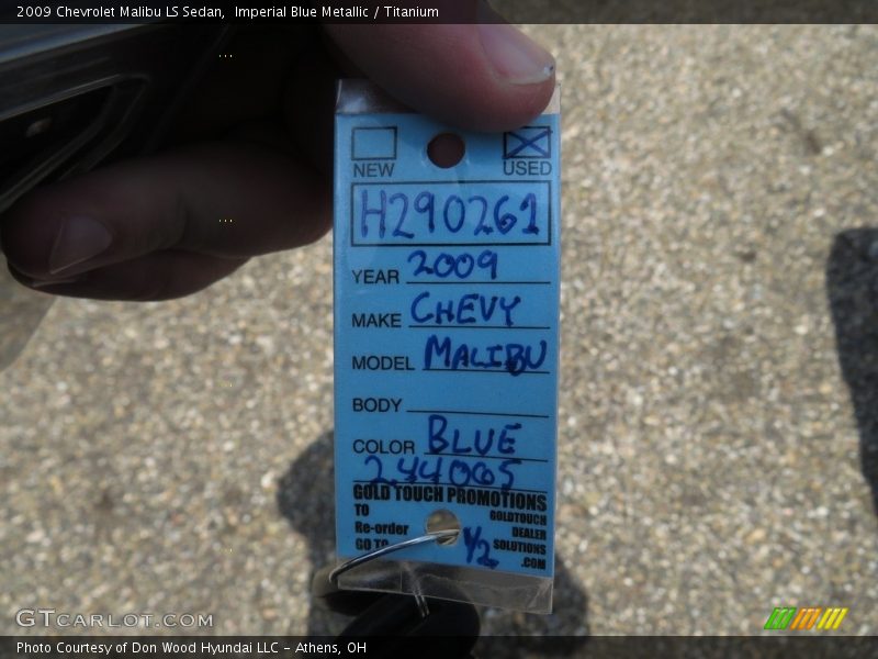 Imperial Blue Metallic / Titanium 2009 Chevrolet Malibu LS Sedan