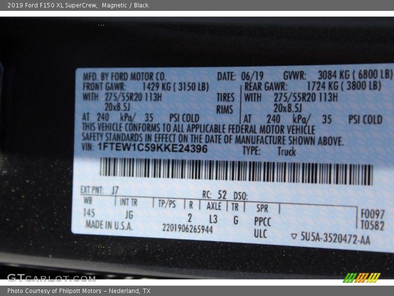 Magnetic / Black 2019 Ford F150 XL SuperCrew