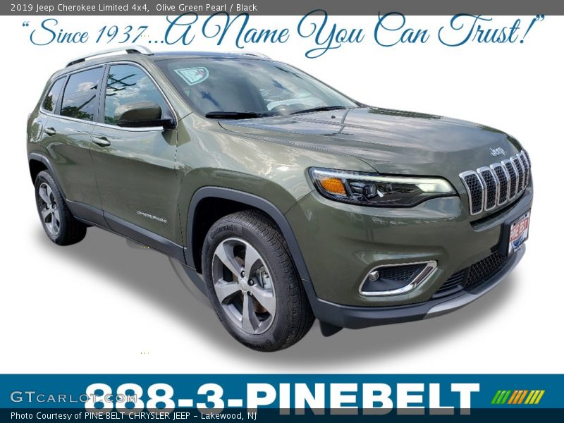 Olive Green Pearl / Black 2019 Jeep Cherokee Limited 4x4