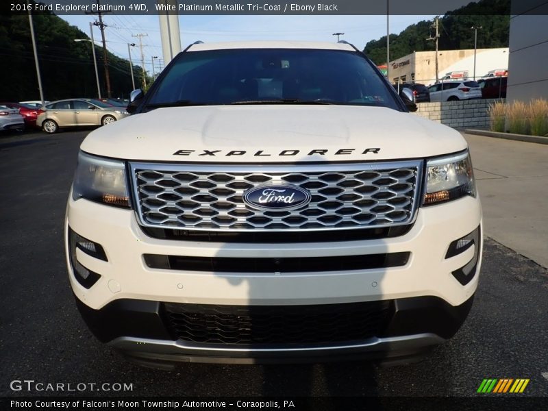 White Platinum Metallic Tri-Coat / Ebony Black 2016 Ford Explorer Platinum 4WD