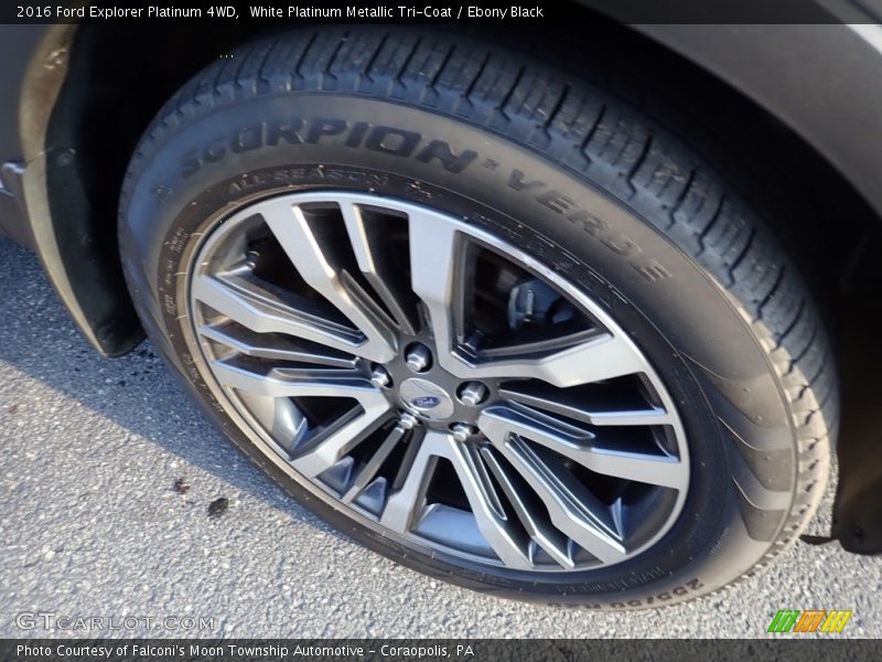 White Platinum Metallic Tri-Coat / Ebony Black 2016 Ford Explorer Platinum 4WD
