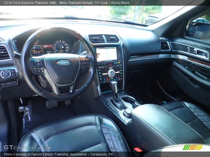 White Platinum Metallic Tri-Coat / Ebony Black 2016 Ford Explorer Platinum 4WD