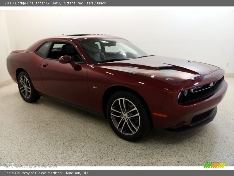 Octane Red Pearl / Black 2018 Dodge Challenger GT AWD