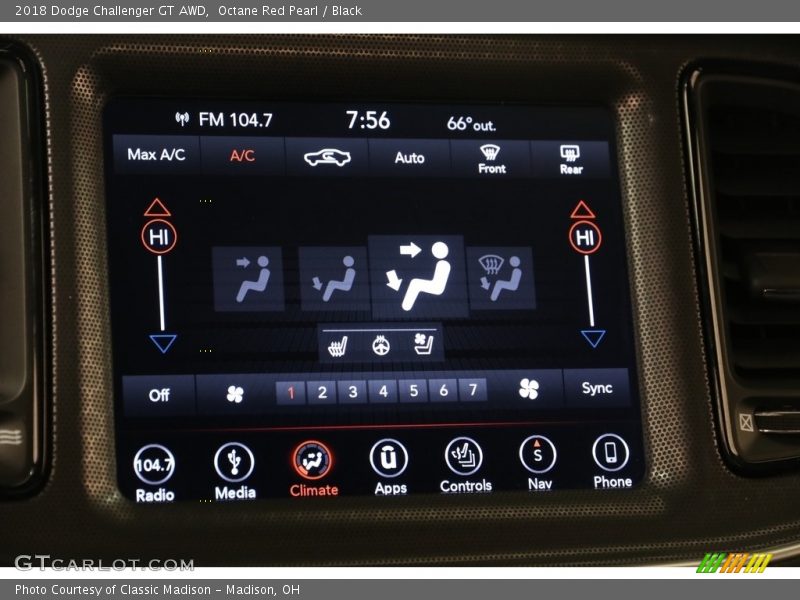 Octane Red Pearl / Black 2018 Dodge Challenger GT AWD