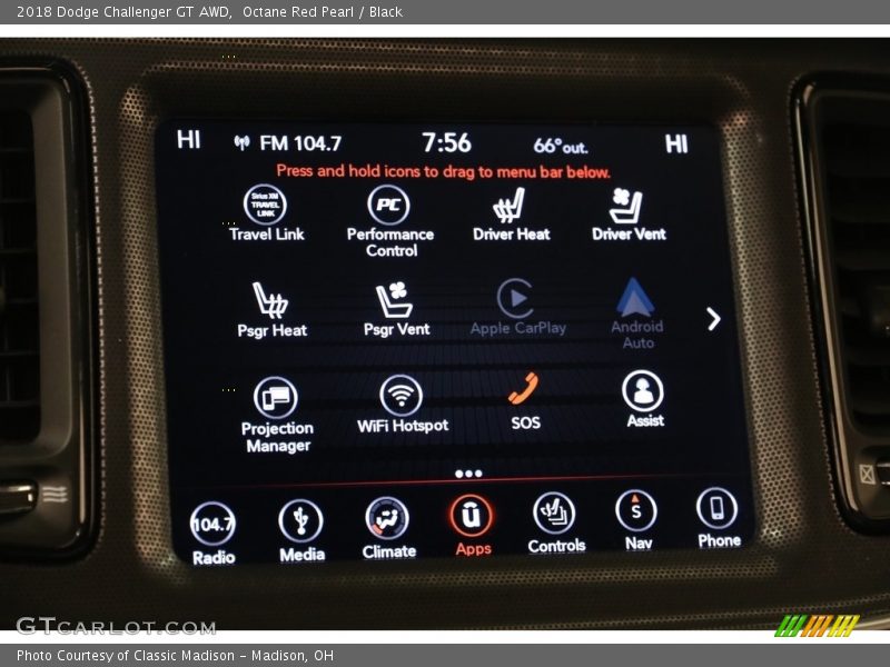 Octane Red Pearl / Black 2018 Dodge Challenger GT AWD