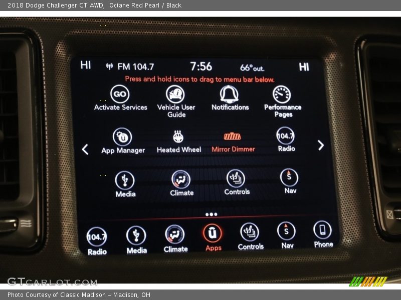 Octane Red Pearl / Black 2018 Dodge Challenger GT AWD