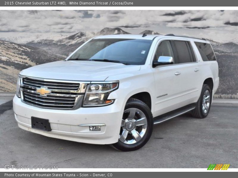 White Diamond Tricoat / Cocoa/Dune 2015 Chevrolet Suburban LTZ 4WD