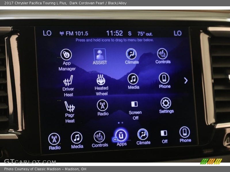 Dark Cordovan Pearl / Black/Alloy 2017 Chrysler Pacifica Touring L Plus